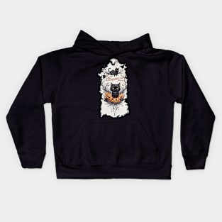 Halloween black cat Kids Hoodie